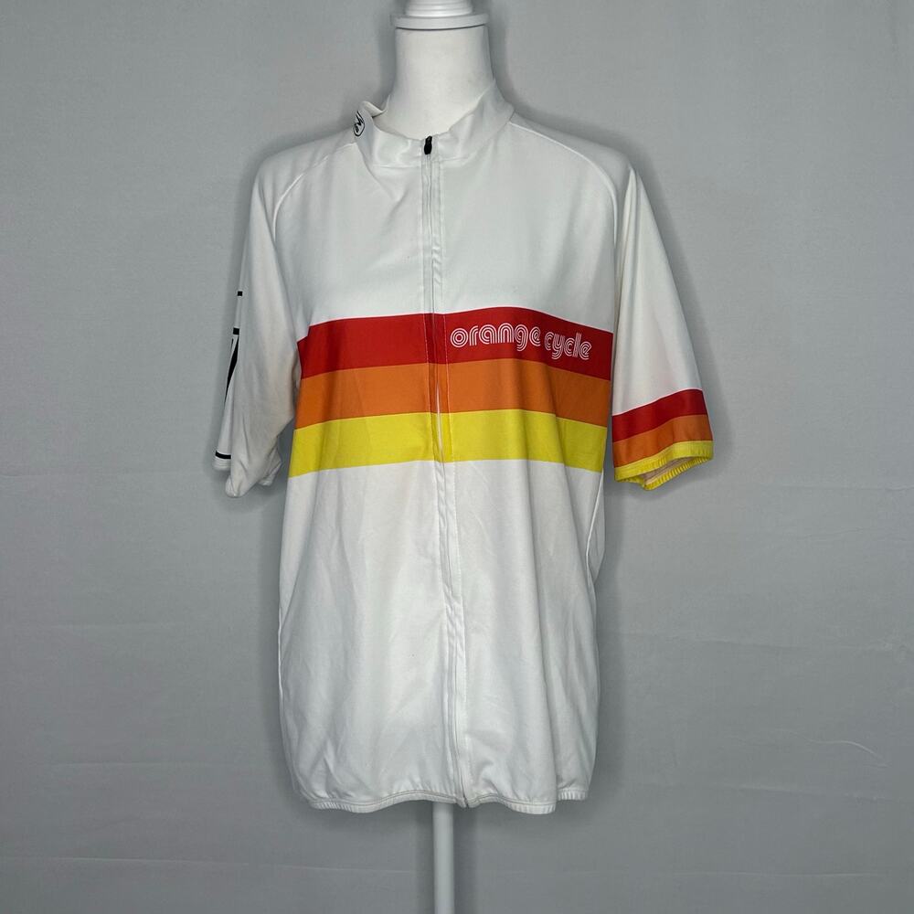 Sugoi Orange Cycle 72 Cycling Jersey Mens 2XL Retro Stripe